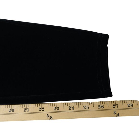 Chicos Velvet Pull On Pants Womens Size 1 US 8 Stretch Mid Rise Ankle Black - Picture 16 of 16